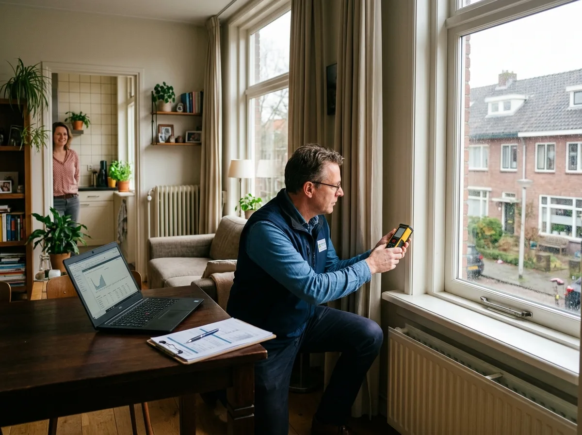 EPA-adviseur meet een woning op voor het energielabel