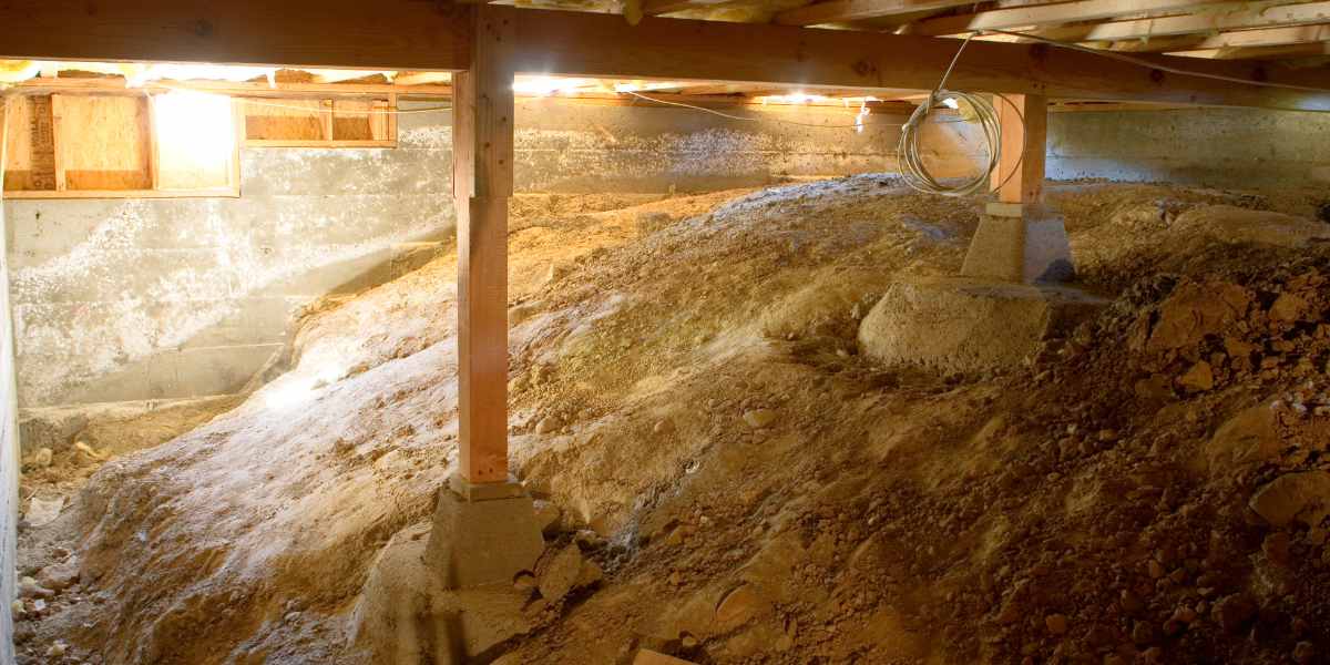 Foundation in the crawl space